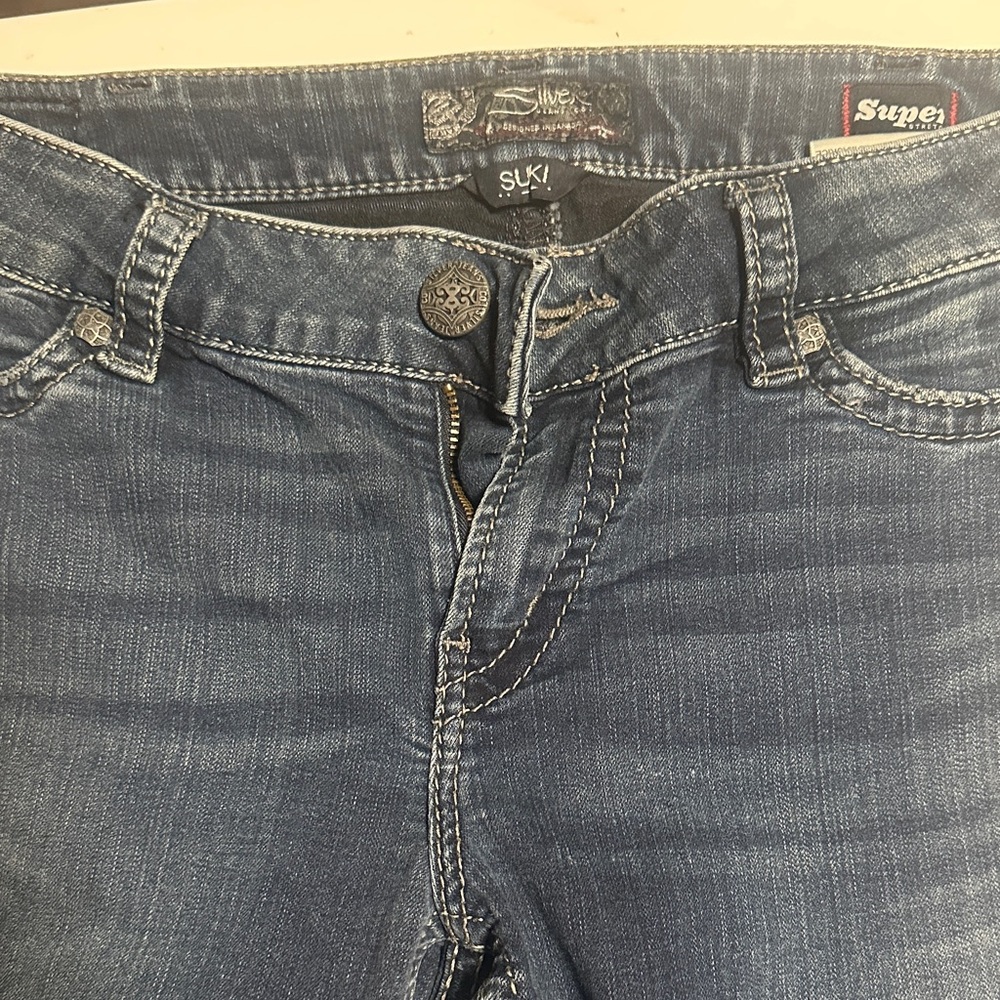 Silver Jeans High Rise Blue Denim with Contrast Stitching